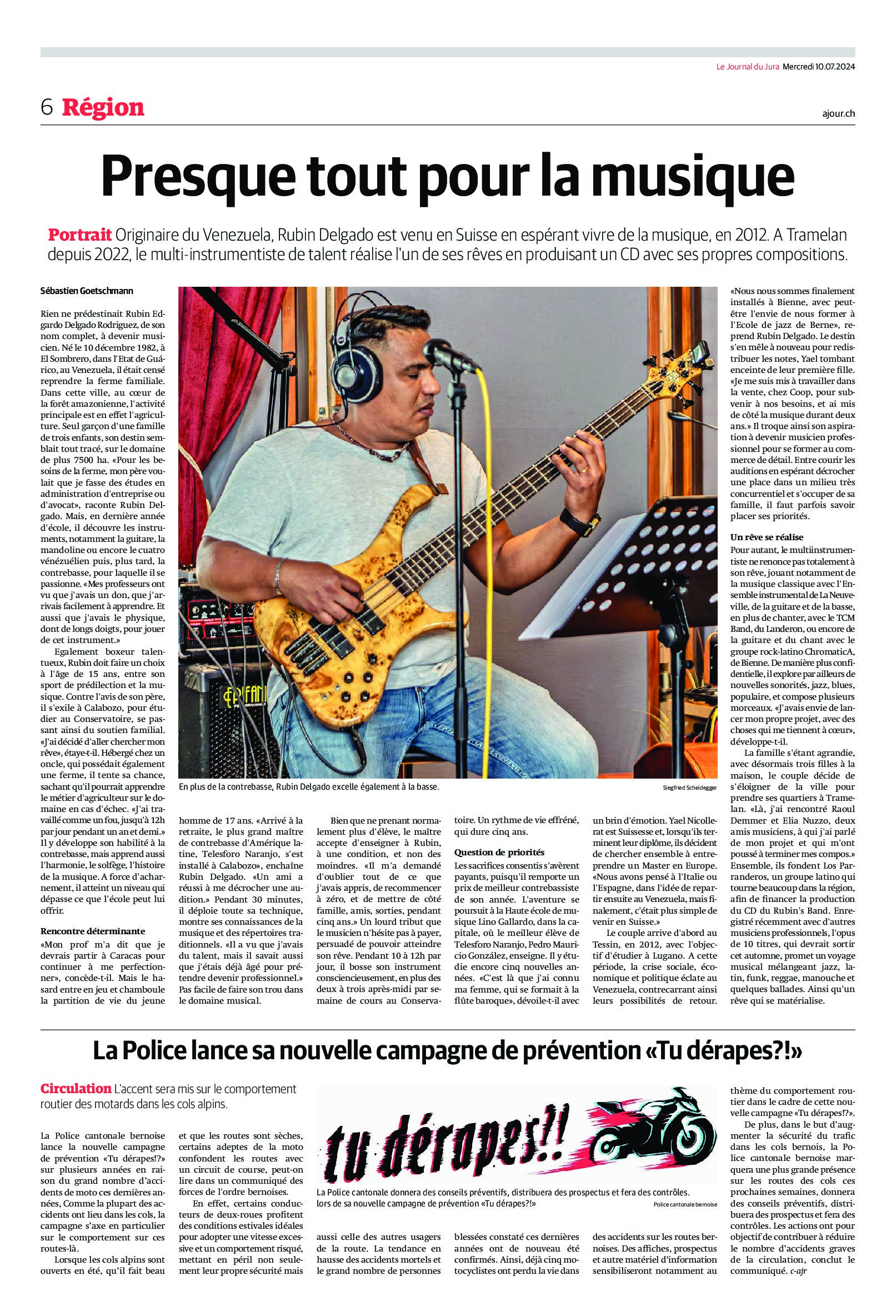 Rubin Delgado journal du jura